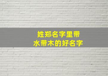 姓郑名字里带水带木的好名字