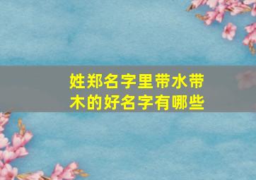 姓郑名字里带水带木的好名字有哪些