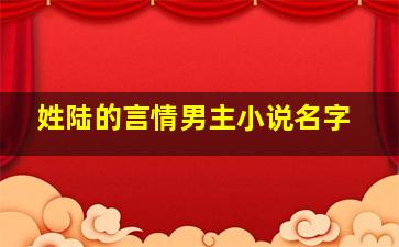 姓陆的言情男主小说名字