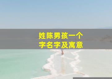 姓陈男孩一个字名字及寓意