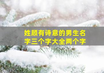 姓顾有诗意的男生名字三个字大全两个字