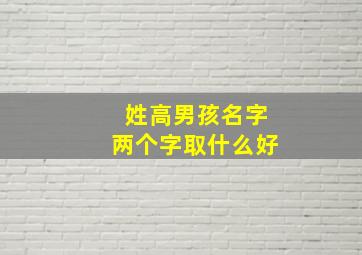 姓高男孩名字两个字取什么好