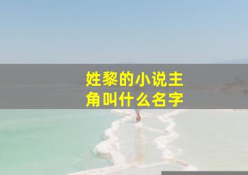 姓黎的小说主角叫什么名字