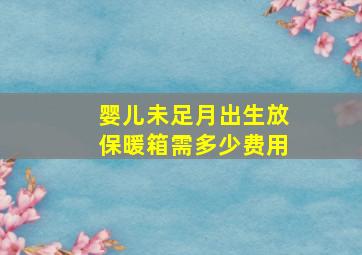 婴儿未足月出生放保暖箱需多少费用