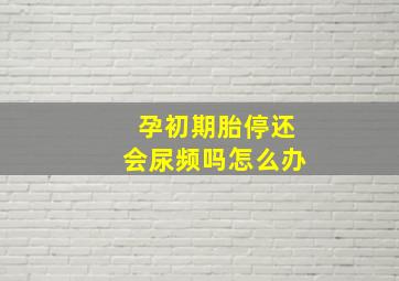 孕初期胎停还会尿频吗怎么办