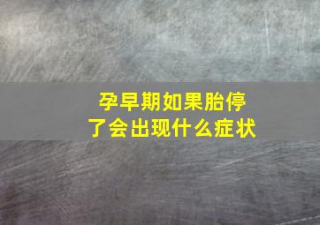 孕早期如果胎停了会出现什么症状