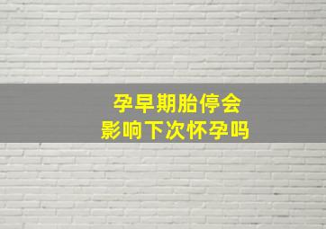 孕早期胎停会影响下次怀孕吗