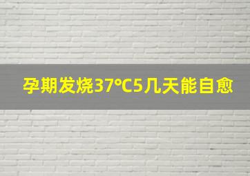 孕期发烧37℃5几天能自愈