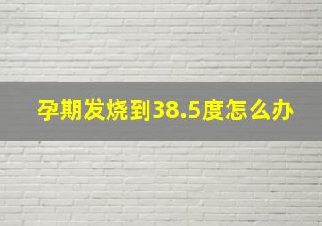 孕期发烧到38.5度怎么办