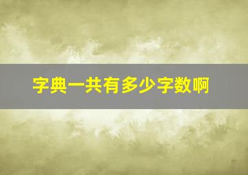 字典一共有多少字数啊