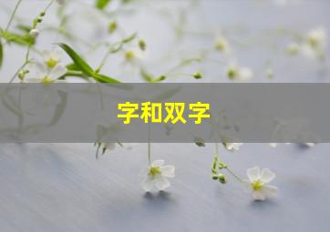 字和双字