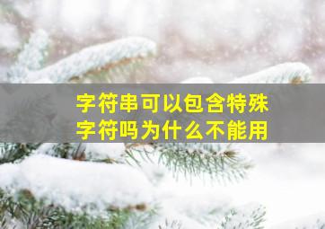 字符串可以包含特殊字符吗为什么不能用