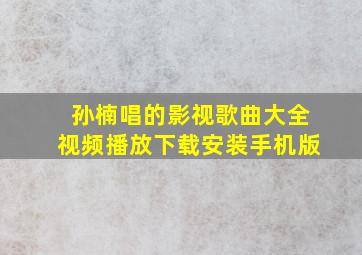 孙楠唱的影视歌曲大全视频播放下载安装手机版