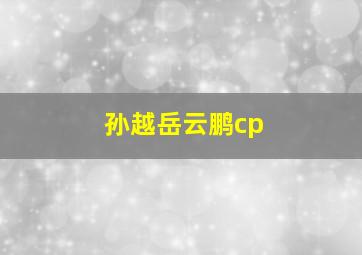 孙越岳云鹏cp