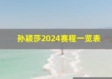 孙颖莎2024赛程一览表