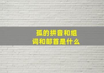 孤的拼音和组词和部首是什么