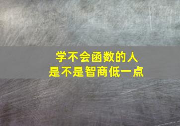 学不会函数的人是不是智商低一点