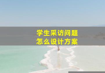 学生采访问题怎么设计方案