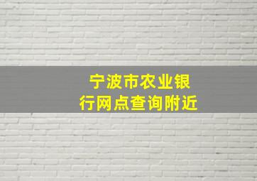 宁波市农业银行网点查询附近