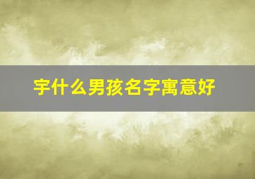 宇什么男孩名字寓意好