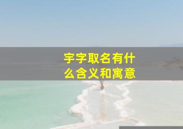 宇字取名有什么含义和寓意