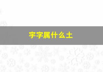 宇字属什么土