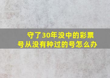 守了30年没中的彩票号从没有种过的号怎么办