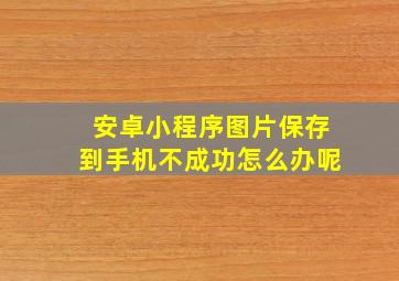 安卓小程序图片保存到手机不成功怎么办呢