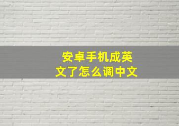 安卓手机成英文了怎么调中文