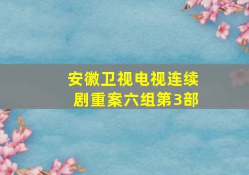 安徽卫视电视连续剧重案六组第3部