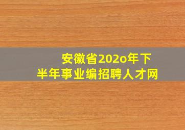 安徽省202o年下半年事业编招聘人才网