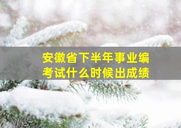 安徽省下半年事业编考试什么时候出成绩