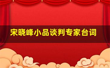 宋晓峰小品谈判专家台词