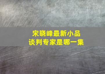 宋晓峰最新小品谈判专家是哪一集