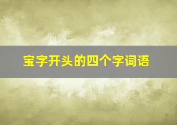 宝字开头的四个字词语