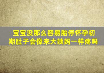 宝宝没那么容易胎停怀孕初期肚子会像来大姨妈一样疼吗