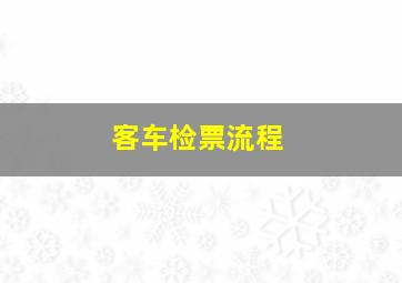 客车检票流程