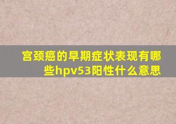 宫颈癌的早期症状表现有哪些hpv53阳性什么意思