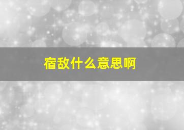 宿敌什么意思啊