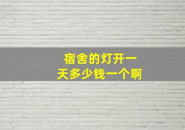 宿舍的灯开一天多少钱一个啊