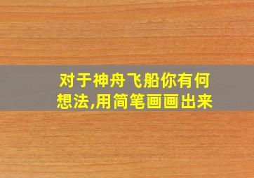 对于神舟飞船你有何想法,用简笔画画出来