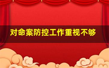 对命案防控工作重视不够