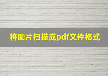 将图片扫描成pdf文件格式