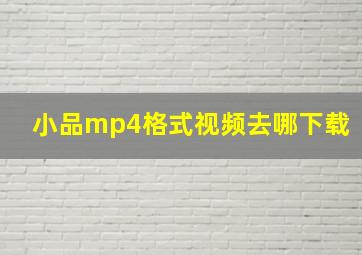 小品mp4格式视频去哪下载