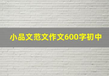 小品文范文作文600字初中