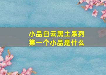 小品白云黑土系列第一个小品是什么