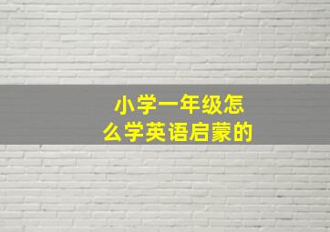 小学一年级怎么学英语启蒙的