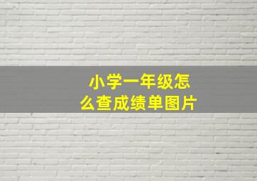 小学一年级怎么查成绩单图片