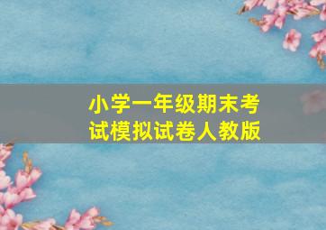 小学一年级期末考试模拟试卷人教版