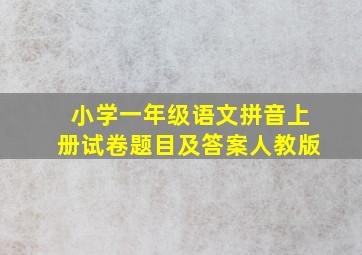 小学一年级语文拼音上册试卷题目及答案人教版